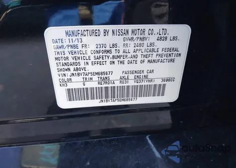 2014 Infiniti Q50 Sport из США, поврежденный, VIN JN1BV7AP5EM685677